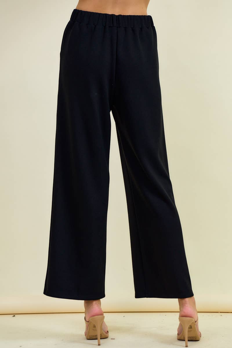 BUTTERY SOFT BRUSHED MODAL PINTUCK PANTS - Black