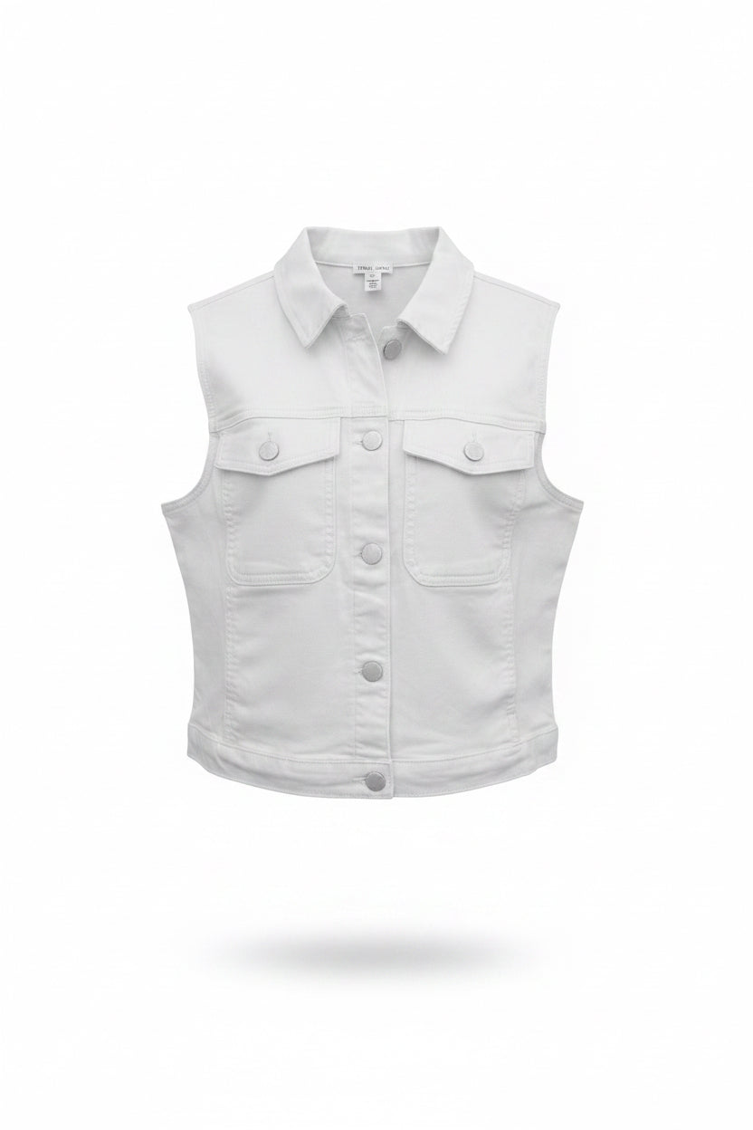 Tribal Sleeveless Denim Jacket