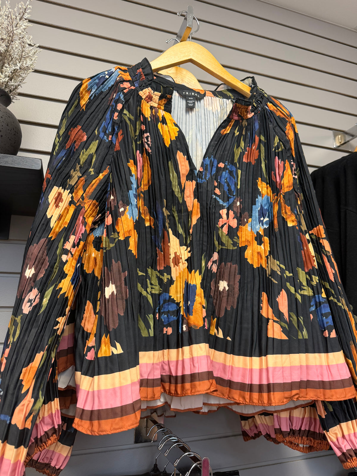 LS Blouse with Ruffle Collar-Tribal