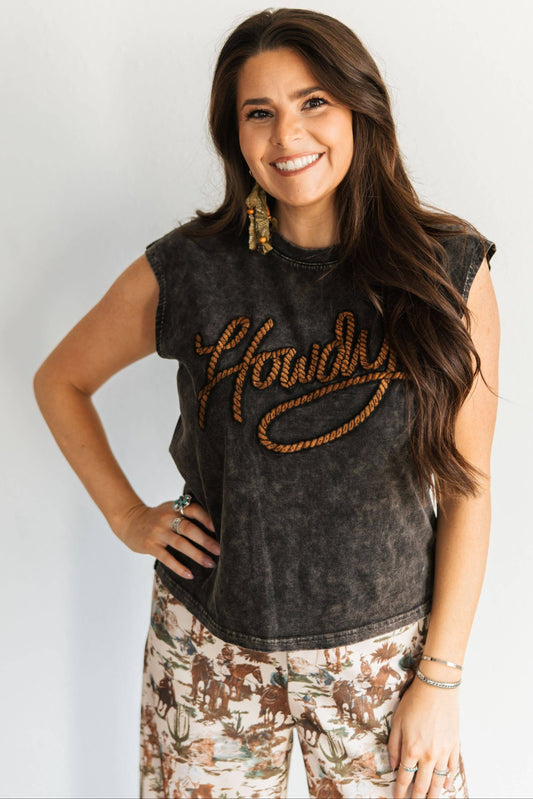 HOWDY VINTAGE BLACK TANK