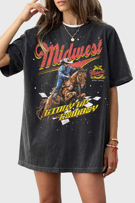 MIDWEST OVERSIZED MINERAL GRAPHIC TEE: Mineral Black