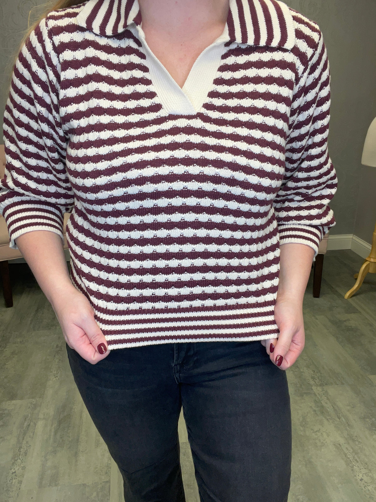 JACQUARD STRIPE SWEATER