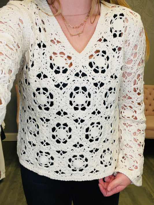 TRIBAL: CROCHET V-NECK