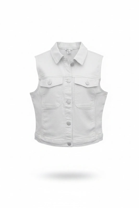 Tribal Sleeveless Denim Jacket