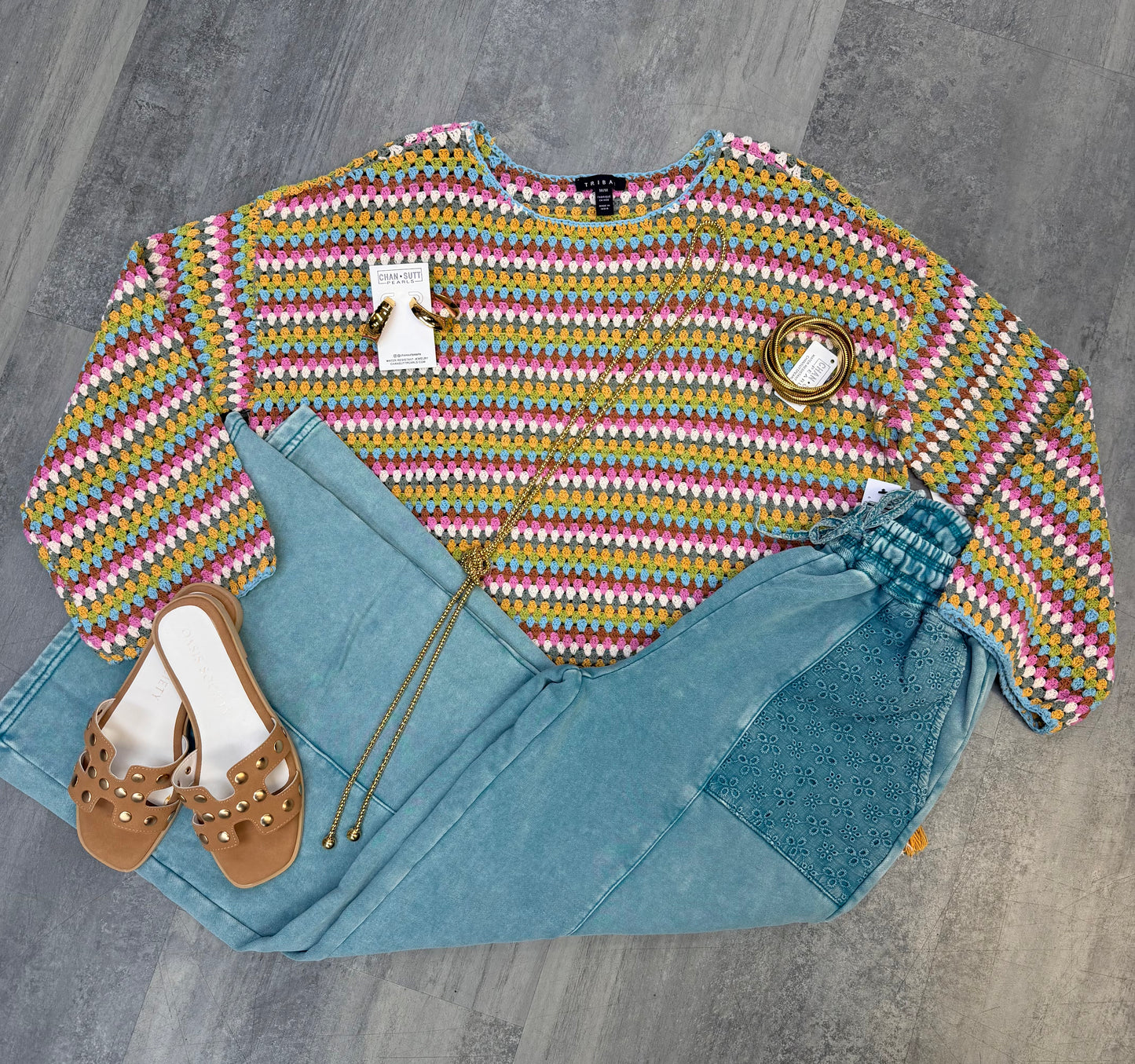 TRIBAL: Long Bell Slv Sweater W/T