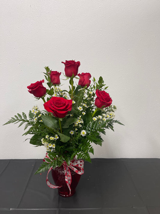 HALF DOZEN ROSE VASE