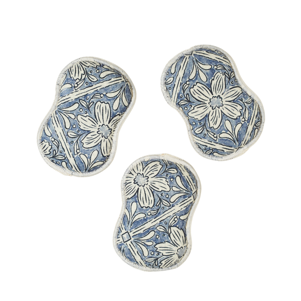 RE:usable Sponges (Set of 3) - Jen Owens Fabrique: Majolica Blue