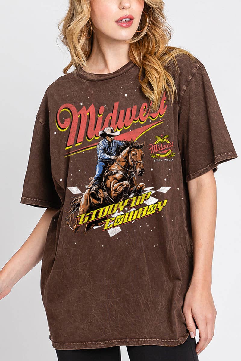 MIDWEST OVERSIZED MINERAL GRAPHIC TEE: Mineral Black